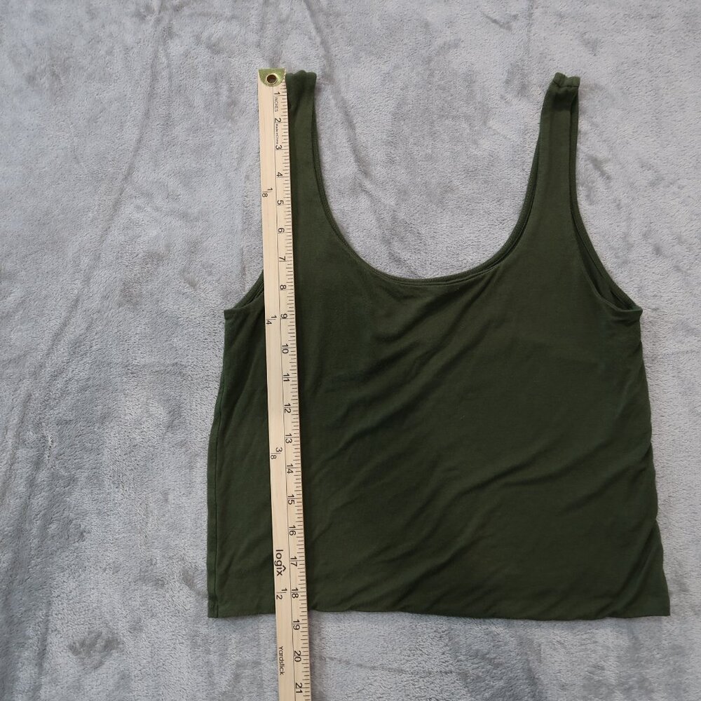 Pacsun Basics Tank Top Womens Cropped Spaghetti Strap Sleeveless Shirt Green L - Picture 9 of 14